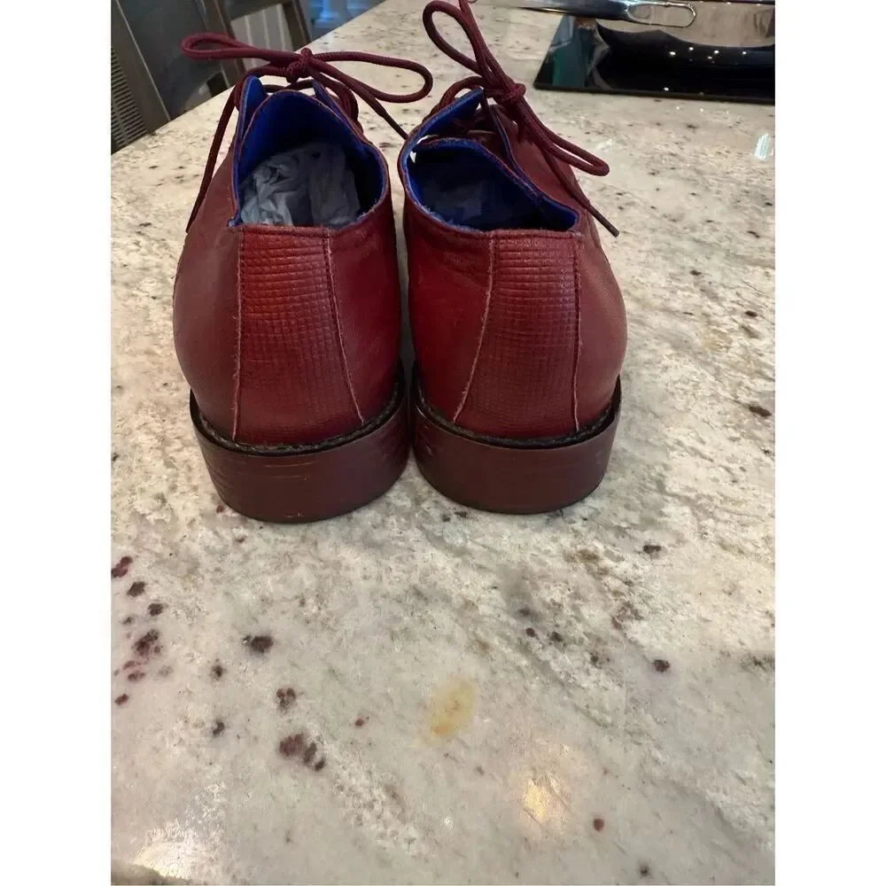 Altura Siete Burgundy Soft Leather Bostonian Oxford Shoes Sz 9 EUC
